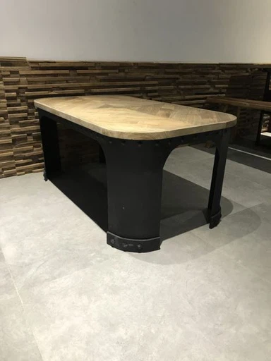 Återvinn gammal alm Egde limmat massivt träsoffbord