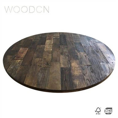 Fanér Återvinna Gamla Elm Wood Matbord Top