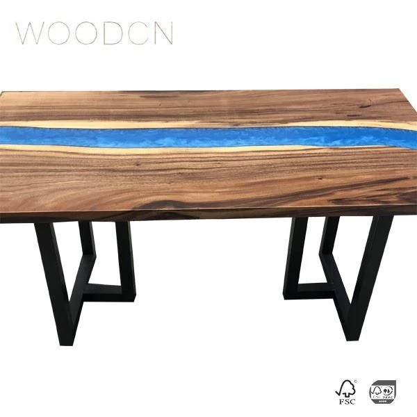Resin Walnut River Wood Desk Top